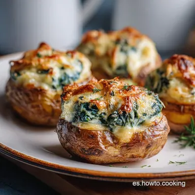 Receta de Papas Rellenas con Queso al Horno para 4 Tarjeta de receta