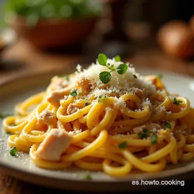 Pasta Cremosa con Pollo La Receta F&aacute;cil y Reconfortante de Chef Tarjeta de receta