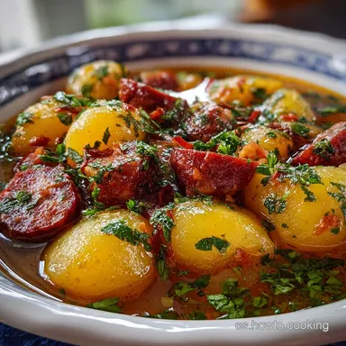 Receta Patatas a la Riojana con Chorizo para 4 Raciones Tarjeta de receta