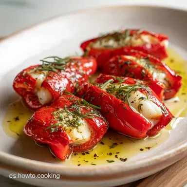 Pimientos de Piquillo Rellenos: Horno-Only Tarjeta de receta