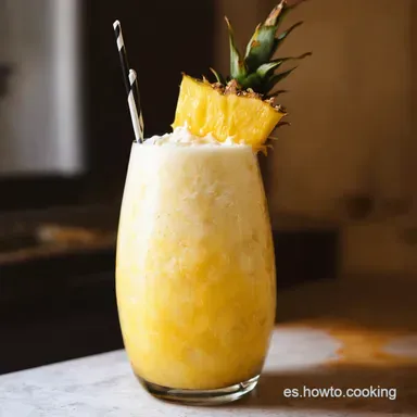 Pi&ntilde;a Colada Casera El Para&iacute;so Tropical a Tu Alcance Tarjeta de receta
