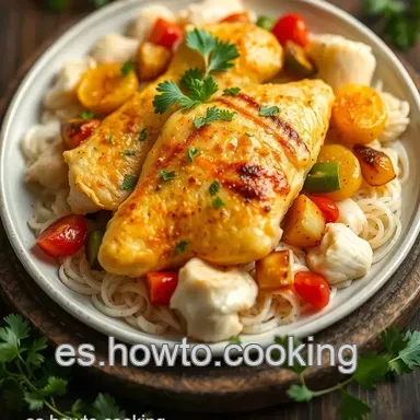 Cena Saludable Express: Pollo al Lim&oacute;n y Verduras Asadas Tarjeta de receta