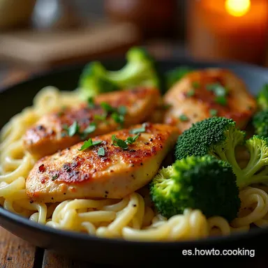 Pollo y Br&oacute;coli F&aacute;cil Una Cena Lista en 30 Minutos Tarjeta de receta