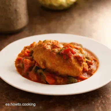 Pollo Guisado a la Dominicana Mi Secreto Familiar Tarjeta de receta