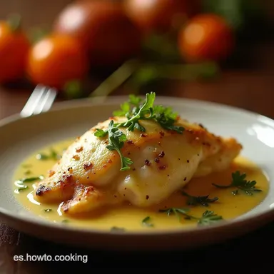 Pollo al Horno con Espinaca y Champi&ntilde;ones Jugoso Tarjeta de receta