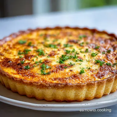 Quiche Lorraine Receta Original Francesa: 6 Raciones Tarjeta de receta