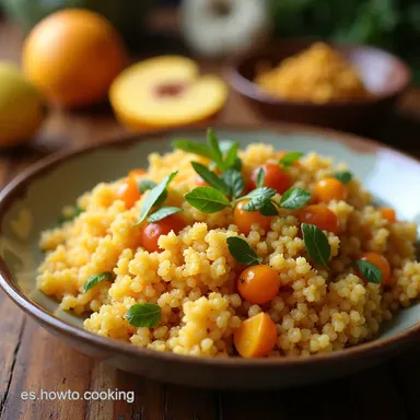 Quinoa con Coco Manzana y List&iacute;sima Receta Tropical Tarjeta de receta
