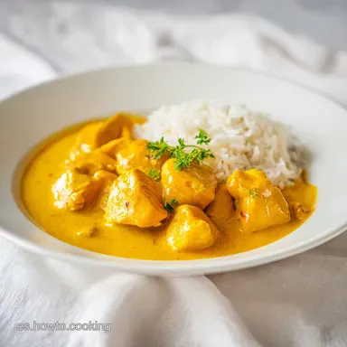 Receta De Pollo Al Curry Cremoso Tarjeta de receta