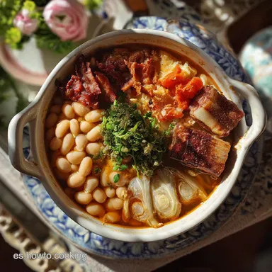 Receta Fabada Asturiana Tradicional para 5 raciones Tarjeta de receta