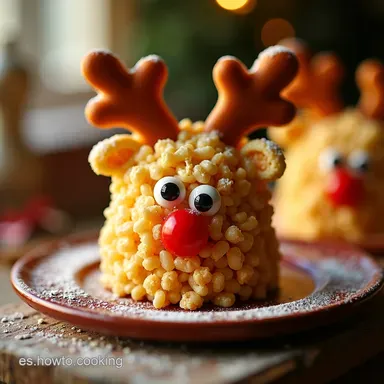 Renos M&aacute;gicos Navide&ntilde;os Rice Krispies de Rudolph F&aacute;ciles Tarjeta de receta