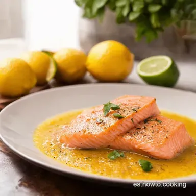 Salm&oacute;n al Ajillo con Lim&oacute;n Receta Mediterr&aacute;nea Lista en 25 Minutos Tarjeta de receta