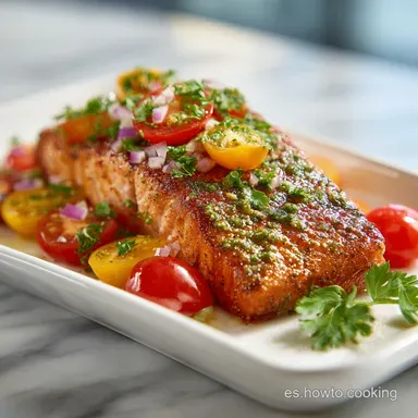 Salm&oacute;n al Horno Jugoso en 20 Minutos Tarjeta de receta