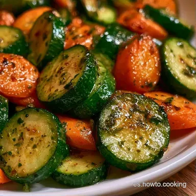 Salteado Calabac&iacute;n Zanahoria con Ajo Tarjeta de receta