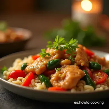 Salteado de Pollo y Vegetales Receta F&aacute;cil en 25 Minutos Tarjeta de receta