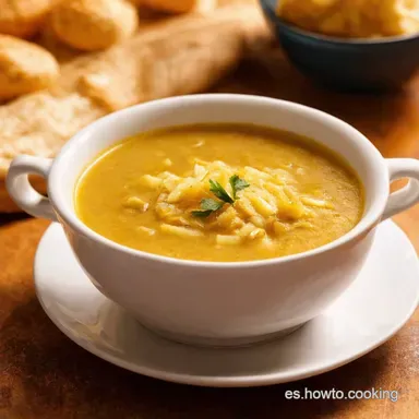 Sopa de Cebolla Francesa Receta de la Abuela F&Aacute;CIL Tarjeta de receta