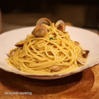 Spaghetti a Vongole Sabor Napolitano en tu Mesa Tarjeta de receta