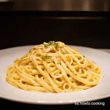Tallarines Carbonara Aut&eacute;ntica Receta Italiana Cremosa Tarjeta de receta