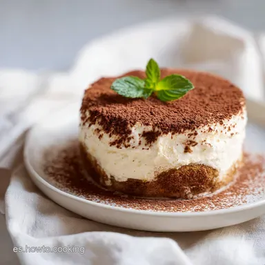 Tarta de Tiramis&uacute; con Mascarpone y Caf&eacute; para 8 Raciones Tarjeta de receta