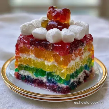 Tarta Gominolas Creativa en 30 Minutos Tarjeta de receta