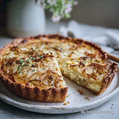 Tarta de Queso y Cebolla: Horneada en 55 Minutos Tarjeta de receta