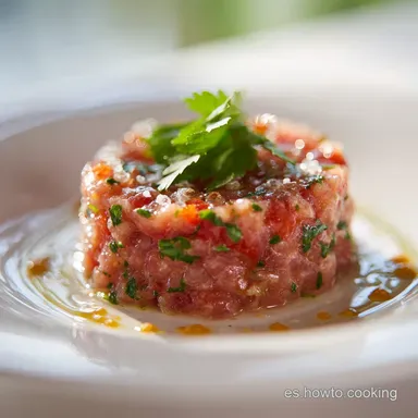 Tartar de Fuet Receta Casero para 4 Raciones Tarjeta de receta