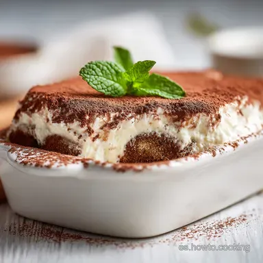Tiramis&uacute; Italiano: Receta Tradicional para 9 Porciones Tarjeta de receta