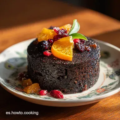 Receta de Torta Negra de Navidad para 15 Porciones Tarjeta de receta