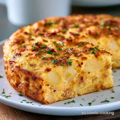 Tortilla de Patatas Atún para 4 Personas Tarjeta de receta