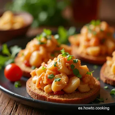 Tostadas de Pulpo al Ajillo Directo de la Costa a Tu Mesa Tarjeta de receta