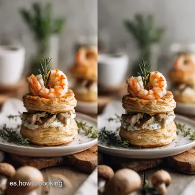 Volovanes Rellenos: Hojaldre Crujiente con Relleno Fundente Tarjeta de receta