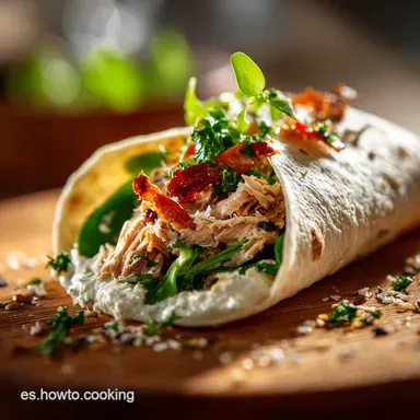 Wrap de At&uacute;n ligero Receta saludable r&aacute;pida y sin mayonesa Tarjeta de receta