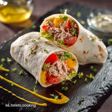 Wrap de At&uacute;n ligero Receta saludable r&aacute;pida y sin mayonesa