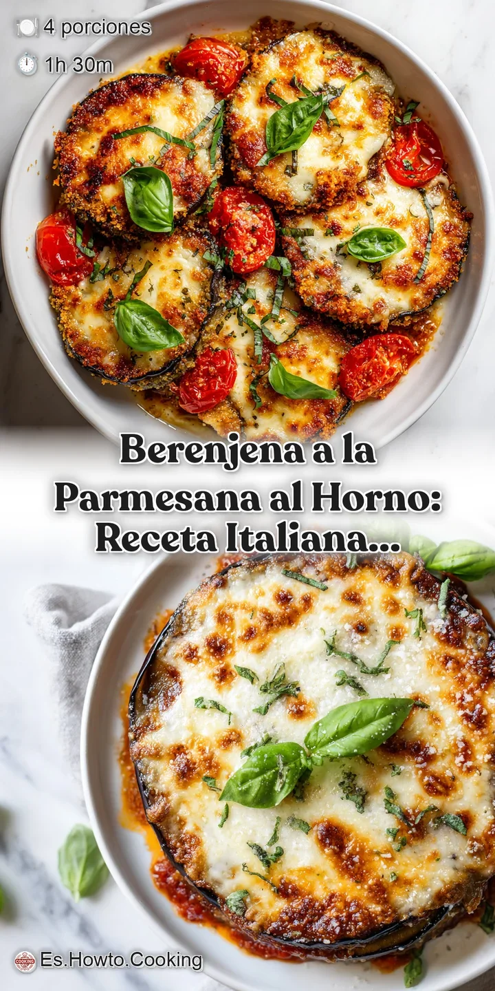 Close-up of cheesy, bubbly eggplant parmesan. Rich tomato sauce and fragrant basil create an appetizing, comforting visual...