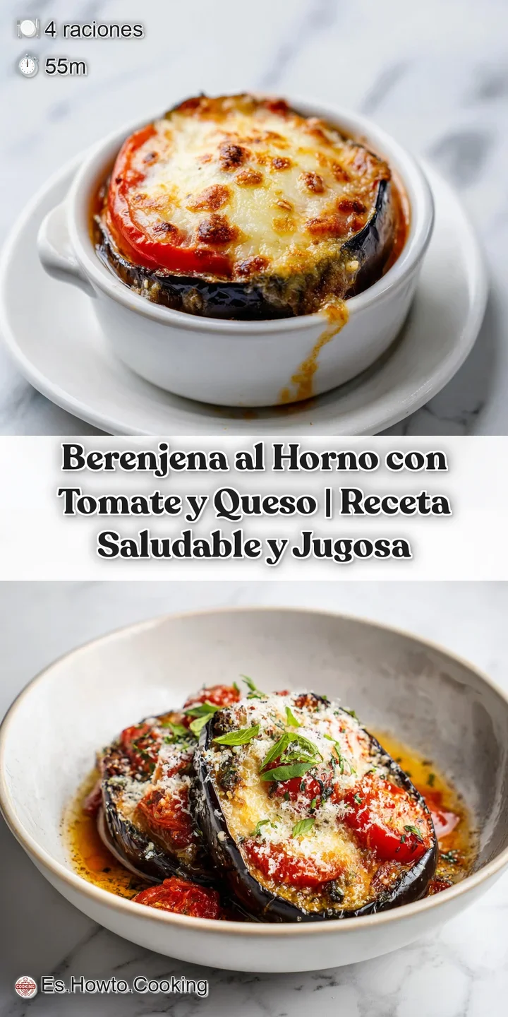 Close-up of fork-tender roasted eggplant with gooey, melted cheese and a rich tomato topping.