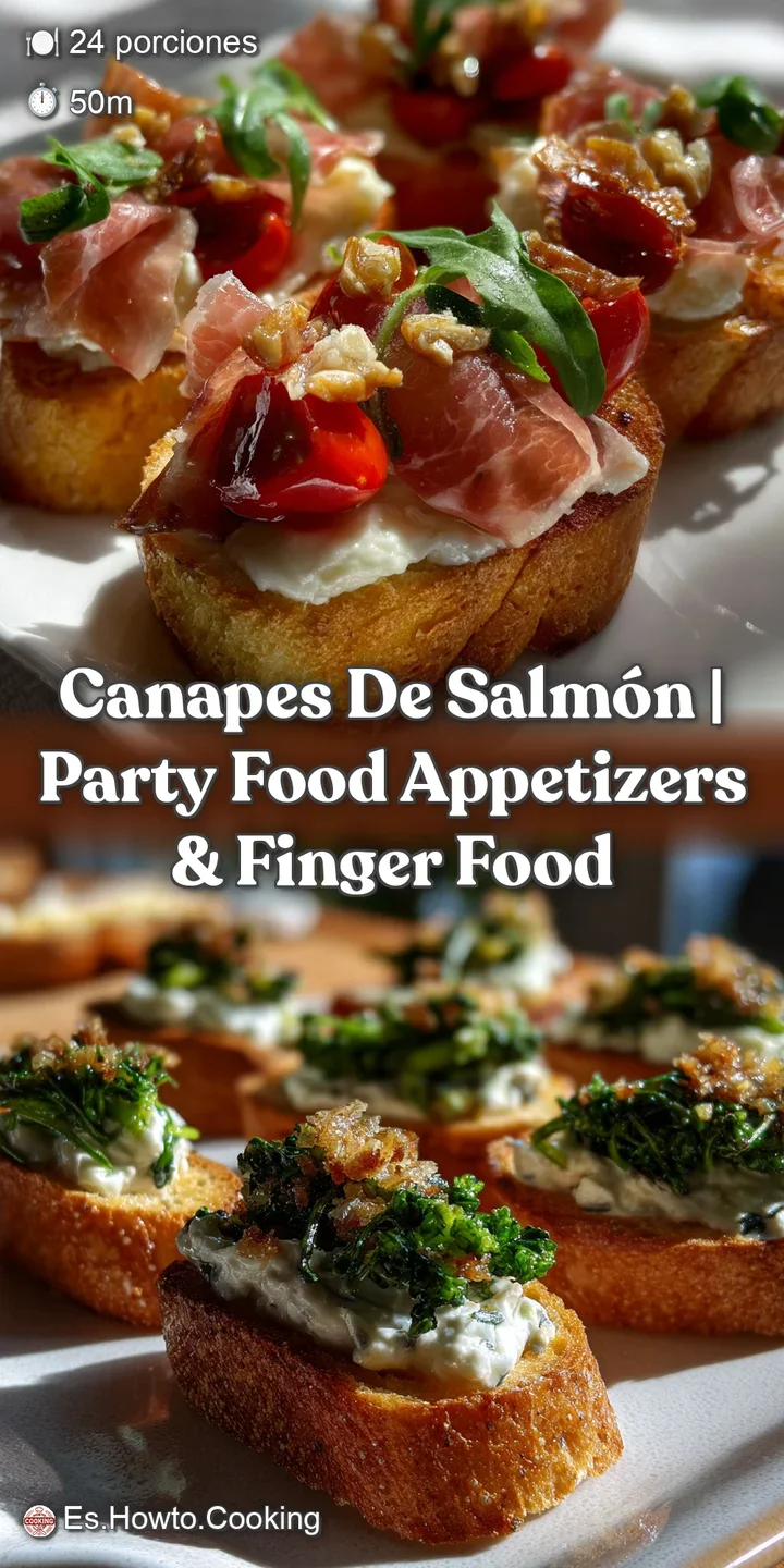 Close-up of a canap&eacute; revealing a crispy base topped with fresh ingredients. The vibrant colors of the tomatoes and herbs e...