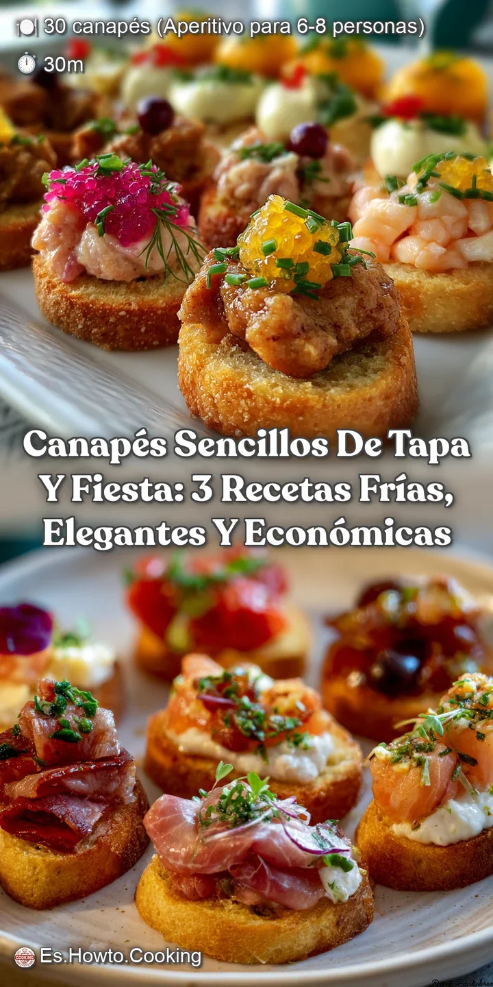 Canap&eacute;s sencillos De Tapa y Fiesta: 3 recetas fr&iacute;as elegantes y econ&oacute;micas