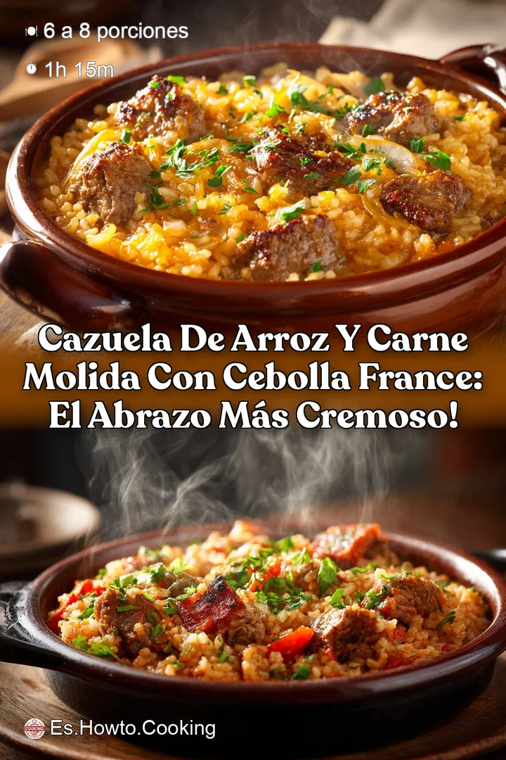 Cazuela de Arroz y Carne Molida con Cebolla France: El Abrazo m&aacute;s Cremoso!