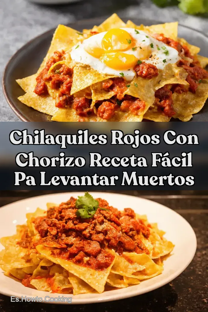 Chilaquiles Rojos con Chorizo Receta F&aacute;cil Pa levantar muertos