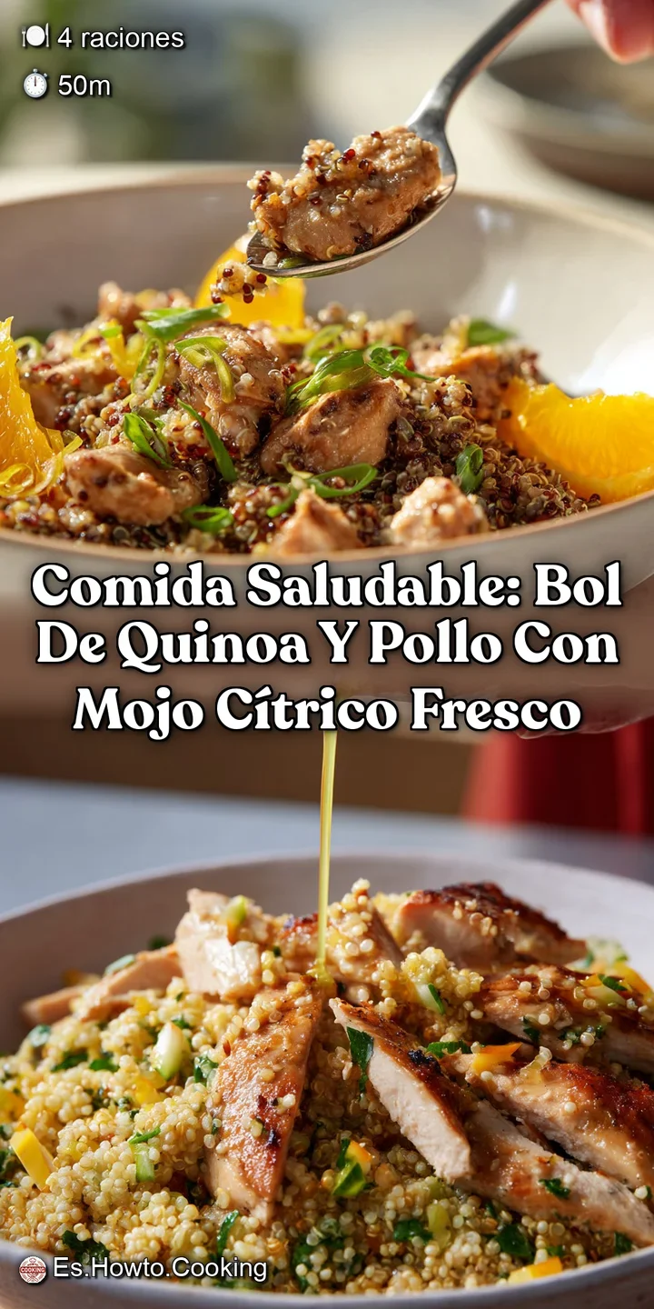 Comida Saludable: Bol de Quinoa y Pollo con Mojo C&iacute;trico Fresco