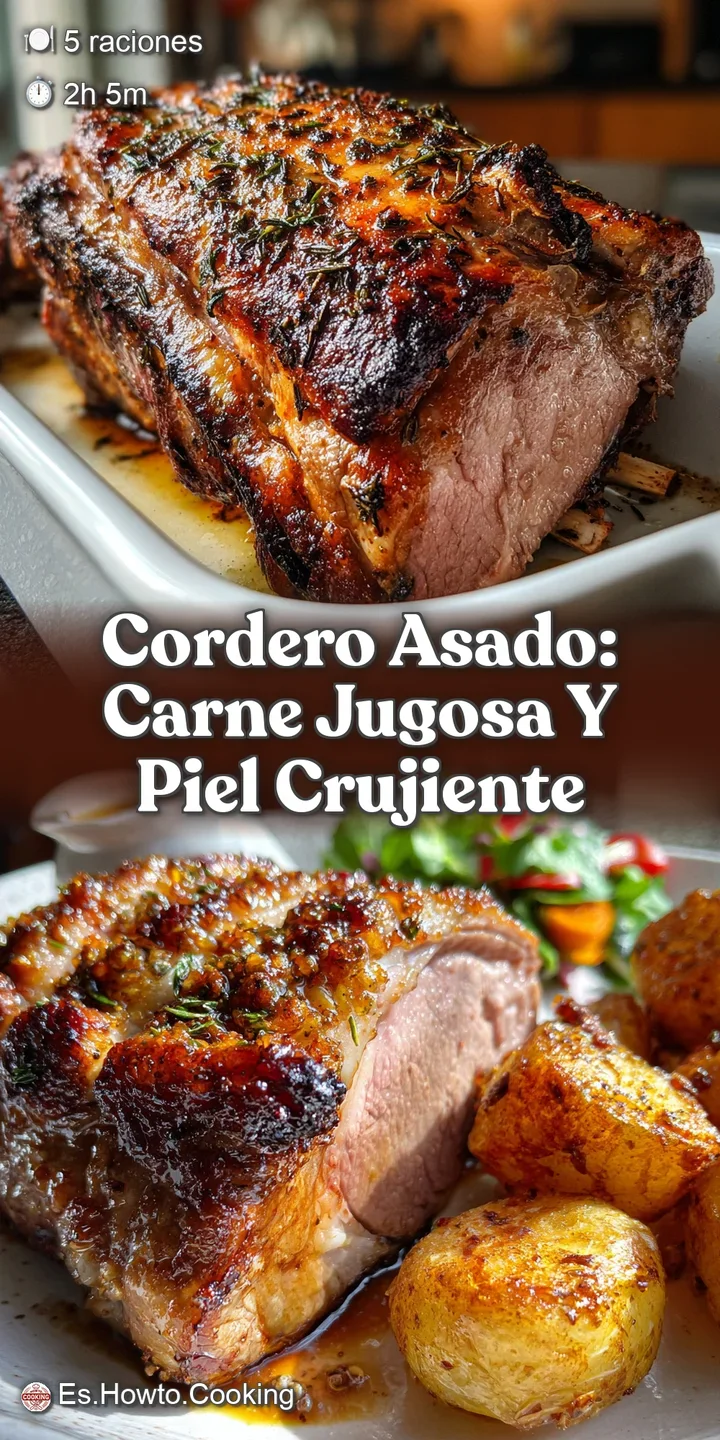 Close-up of crispy roasted lamb, highlighting the browned, crusted exterior and juicy, succulent meat within. An appetizin...