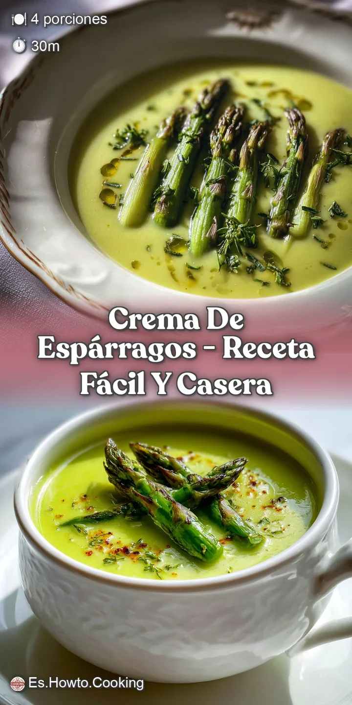 Close-up of velvety smooth asparagus soup. Glistening droplets of olive oil and vibrant green herbs enhance the creamy tex...