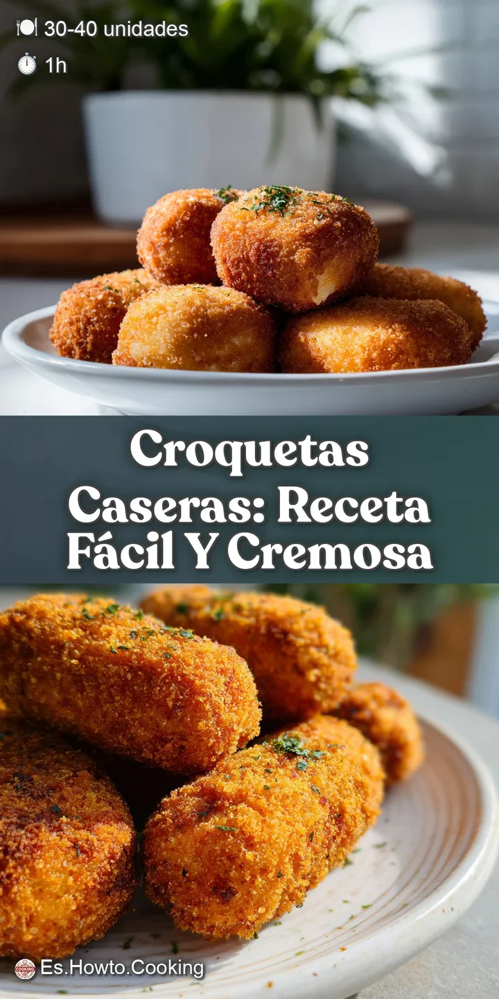 Close-up shot of a golden-brown croqueta, revealing a glimpse of the creamy, pale filling inside with flecks of ham.