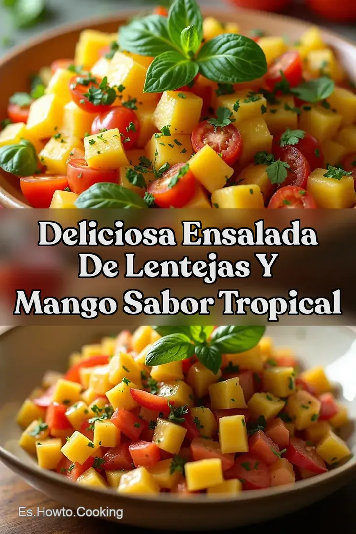 Deliciosa ensalada de lentejas y mango Sabor tropical