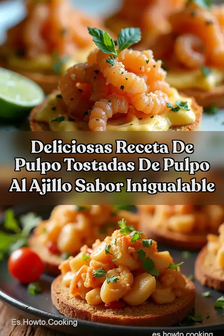 Deliciosas Receta de pulpo TOSTADAS DE PULPO AL AJILLO Sabor Inigualable