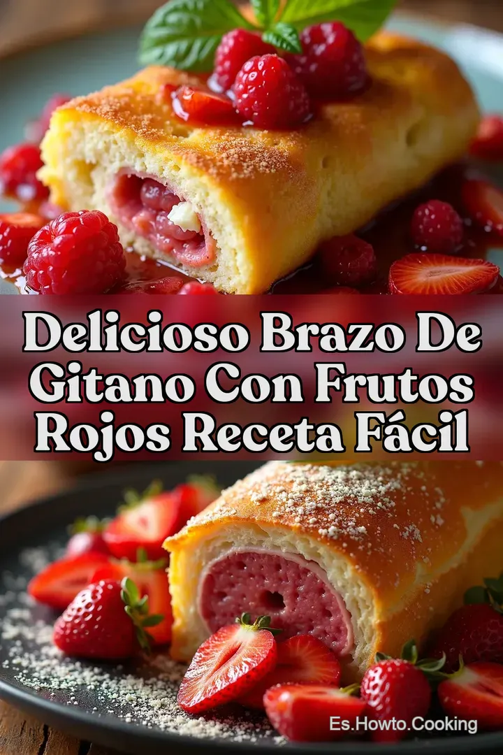 Delicioso Brazo de Gitano con Frutos Rojos Receta F&aacute;cil