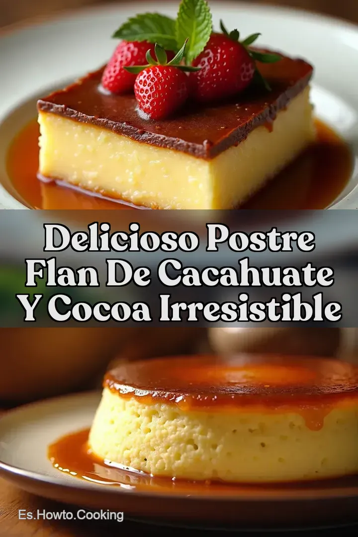 Delicioso Postre Flan de Cacahuate y Cocoa Irresistible