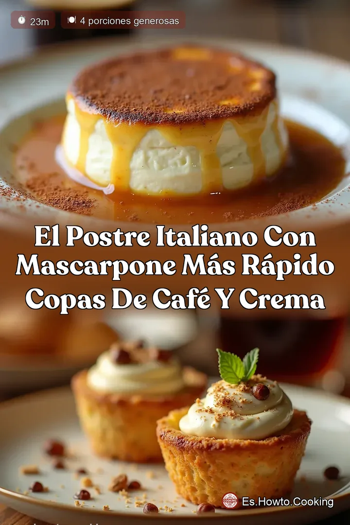 El Postre Italiano con Mascarpone m&aacute;s R&aacute;pido Copas de Caf&eacute; y Crema