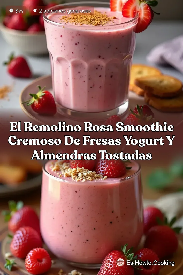 El Remolino Rosa Smoothie Cremoso de Fresas Yogurt y Almendras Tostadas