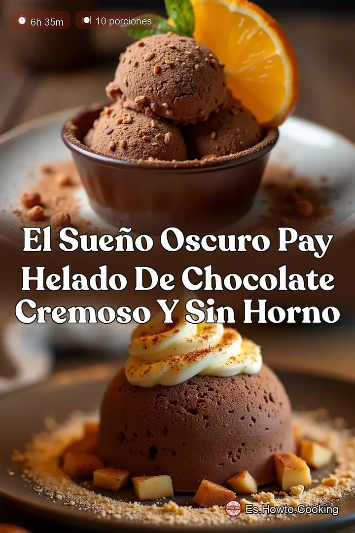 El Sue&ntilde;o Oscuro Pay Helado de Chocolate Cremoso y Sin Horno