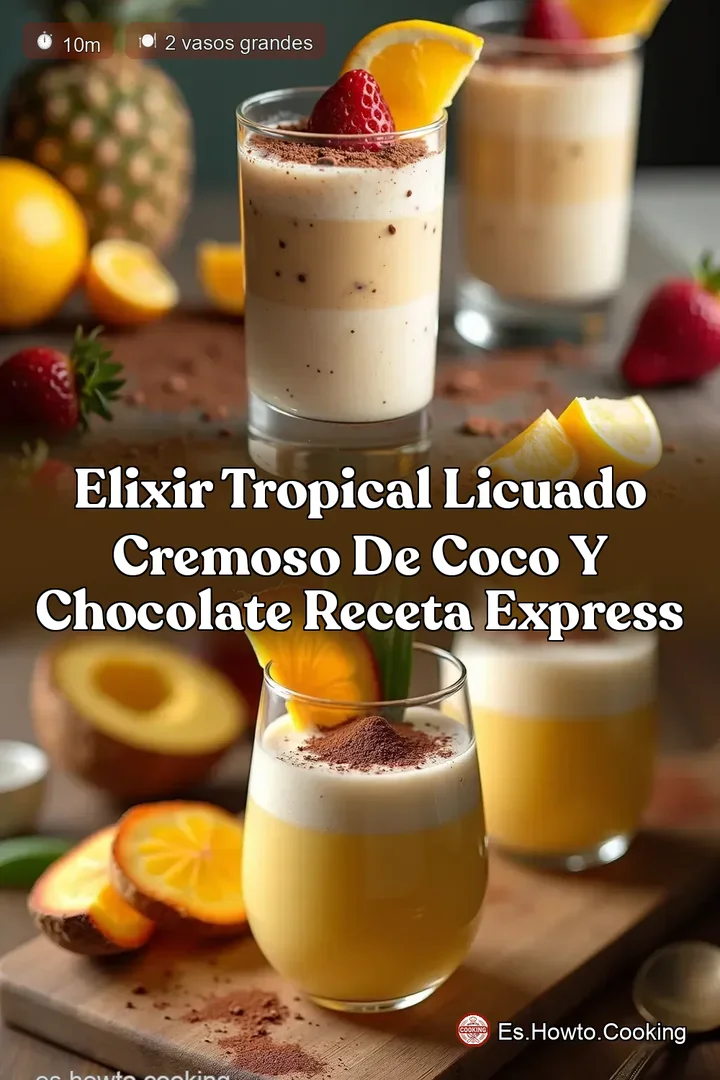 Elixir Tropical Licuado Cremoso de Coco y Chocolate Receta Express